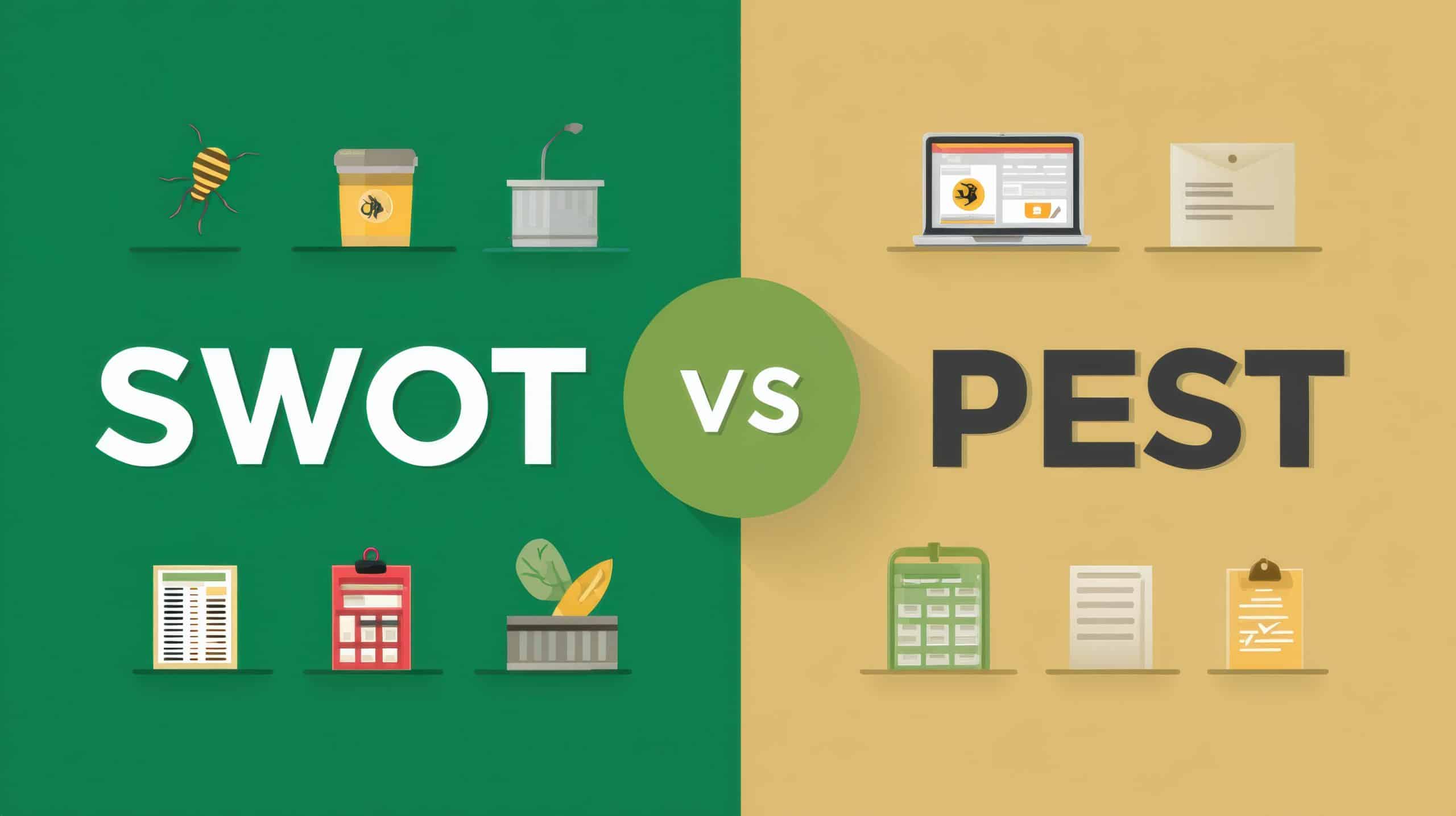 PEST analysis vs SWOT analysis.